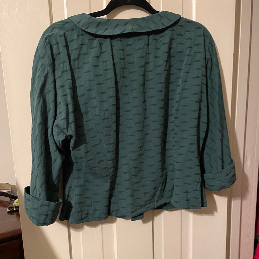 Emmy Design Size 42 Darling Dolma Blouse Green Feather - Picture 2 of 8